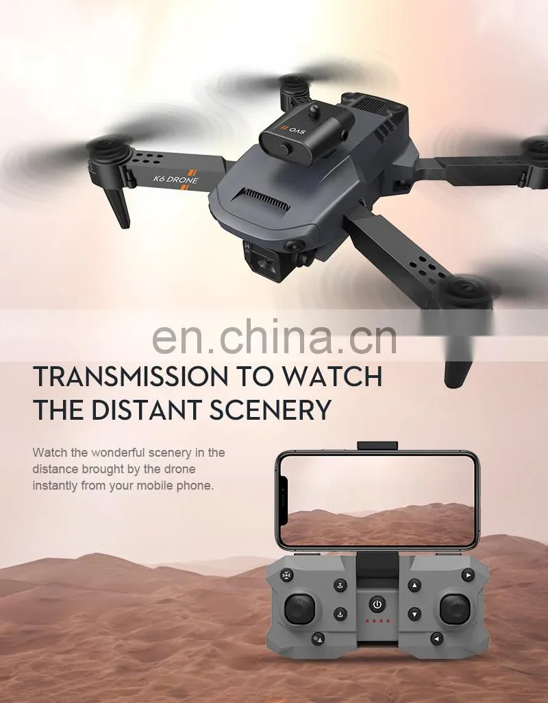 K6 Mini Drone 4K Dual Camera Wifi FPV Four Sides Infrared Obstacle Avoidance Foldable Quadcopter Gifts