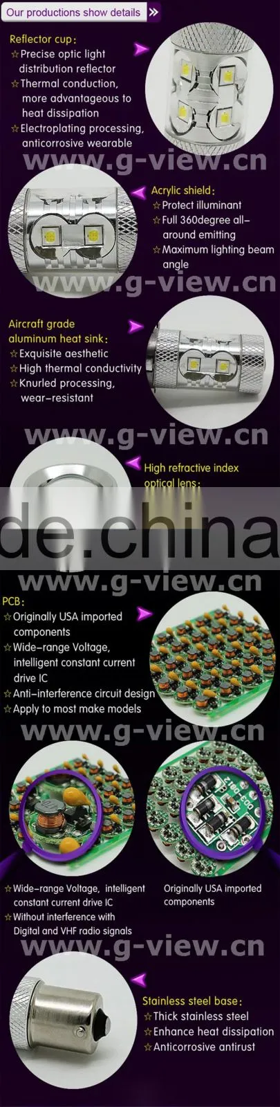 high power h8 h11 50w led car lamp