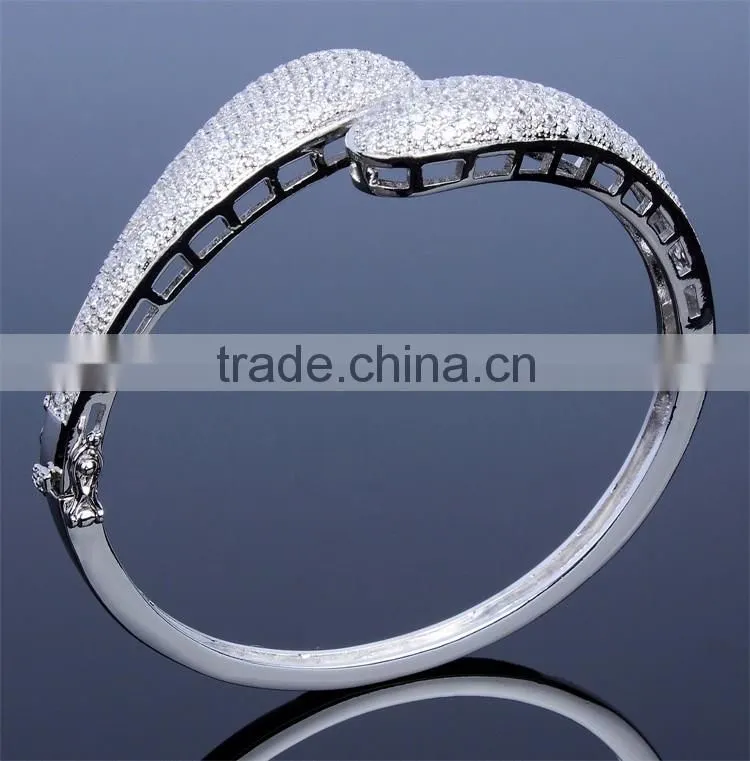 Bestseller Micro Pave Setting Wedding Clear Cubic Zircon Stones Women Bangle