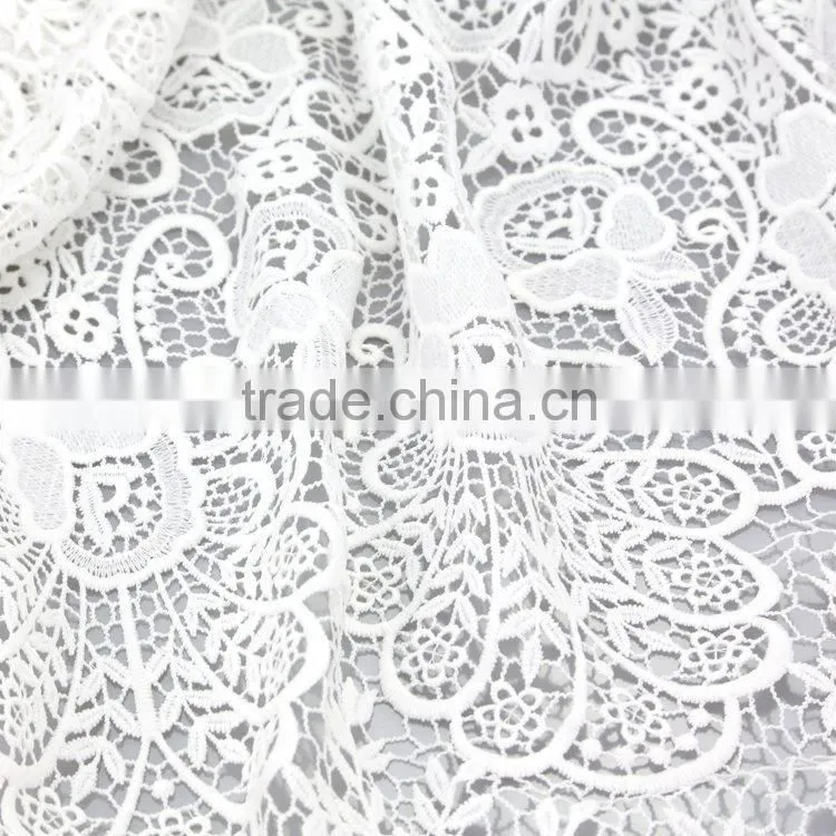 Hot Sale functional flowers embroidery patterns lace embroidered fabric for cutwork embroidery dress