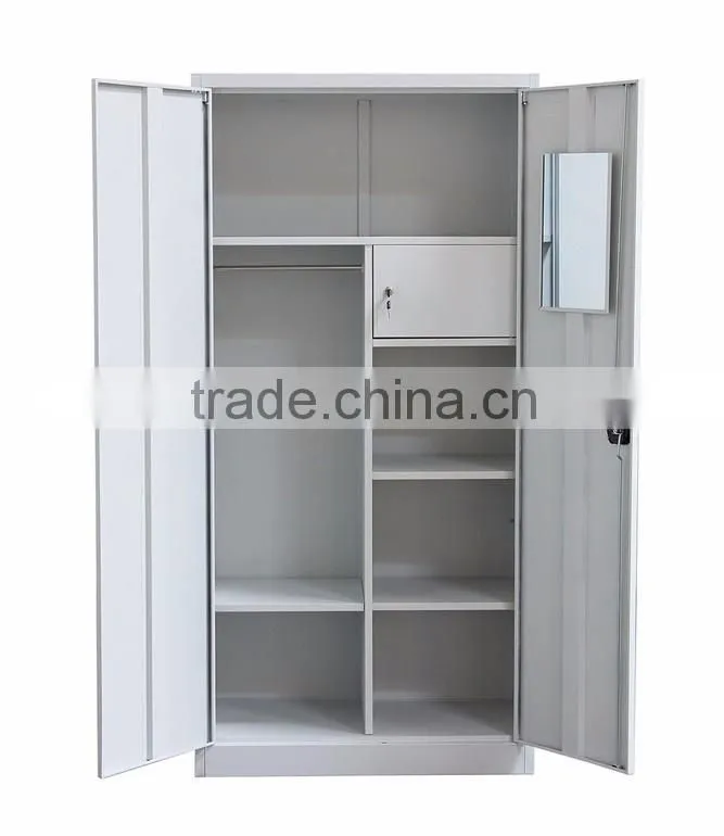 WLS Indian alimirah style metal double door wardrobe design