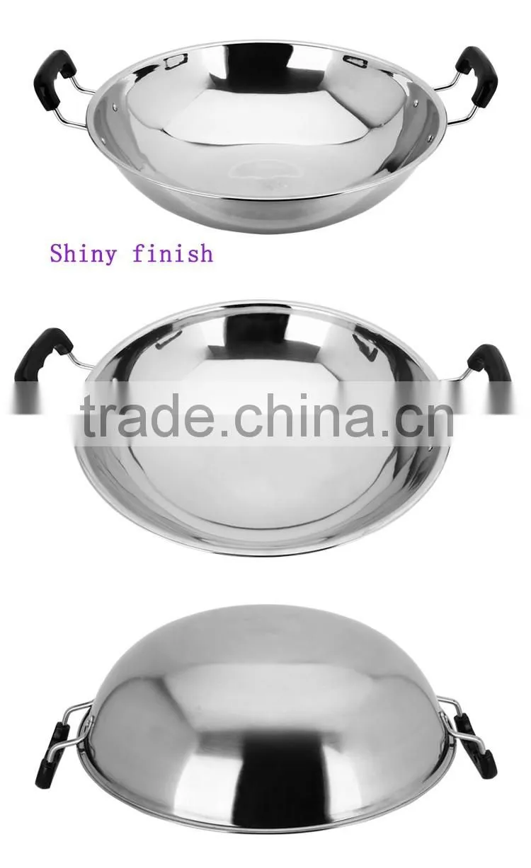 High Quality Stainless Steel Frying Pan with double handle