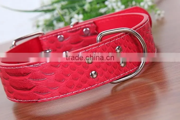 Pet supplies snake leather collar 3.5 snakeskin grain collar wholesale