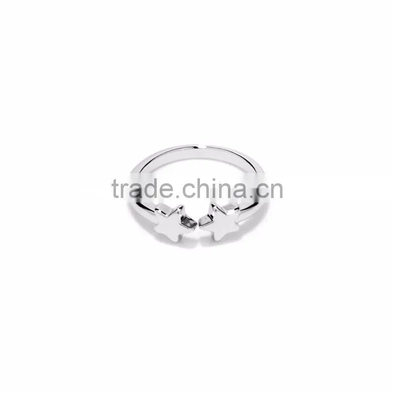 Exquisite Ladies Jewelry Women Accessories 2 Stars Right Hand Ring New