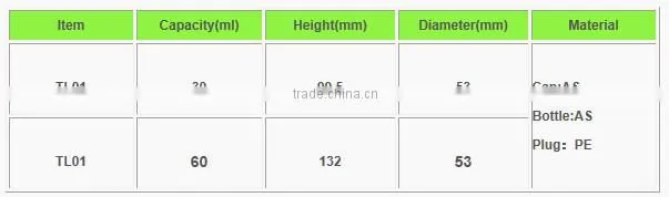 High quality screw cap type lotion bottle AS 30ml 60ml