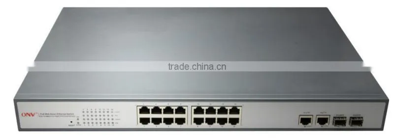 OEM 16 port managed switch POE Switch for IP Camera with 2 Gigabit TP/SFP Combo Ports (260Watts/440Watts) ONV