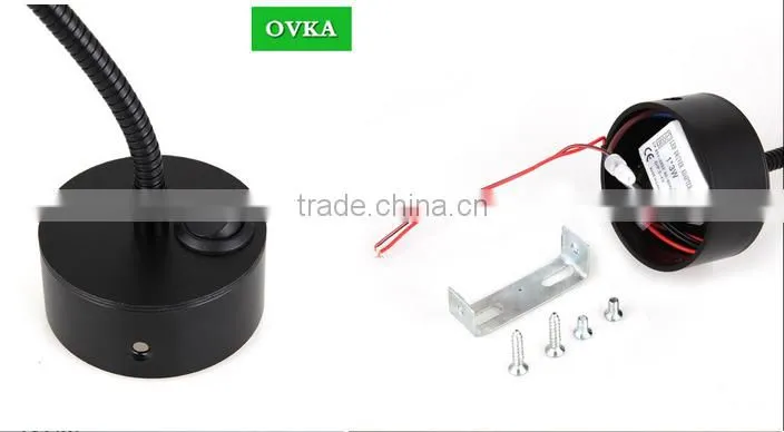 Hotel Bedside Reading Light/ LED Reading Lamp with Flexible Gooseneck