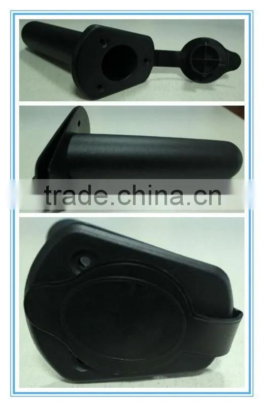 Plastic kayak adjustable flush rod holder