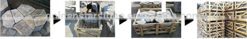 flagstone with mesh backing stone pavement