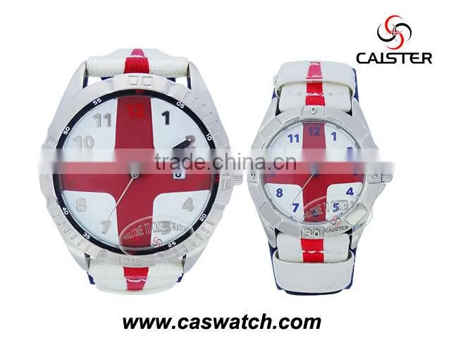 Fashion Cross Pattern Dial Fabric Strap Sport Watch for Couples