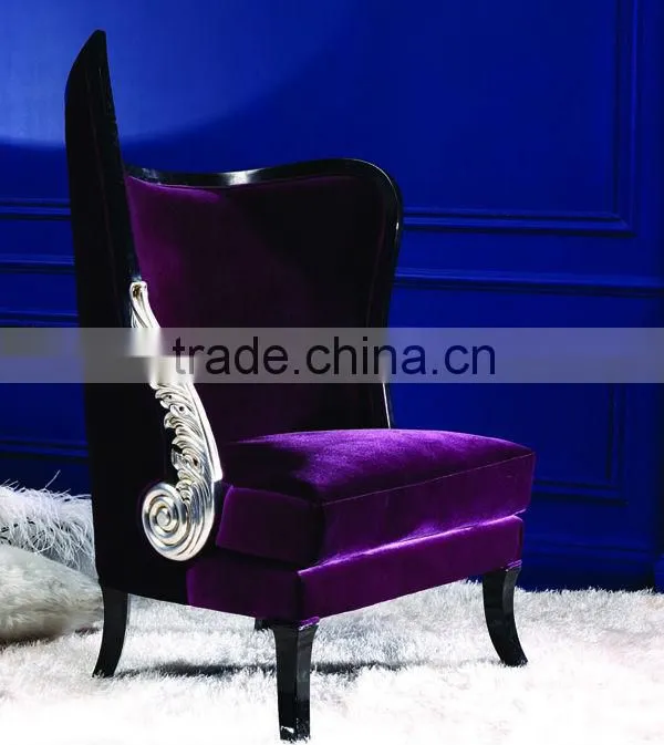 purple romantic silver foil leisure chair / modern high back chair YL-A9025-4