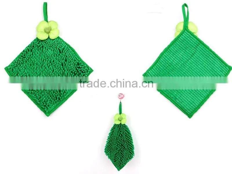 China wholesale microfiber chenille square hand towel, washclotch for home ,kitchen and bathroom