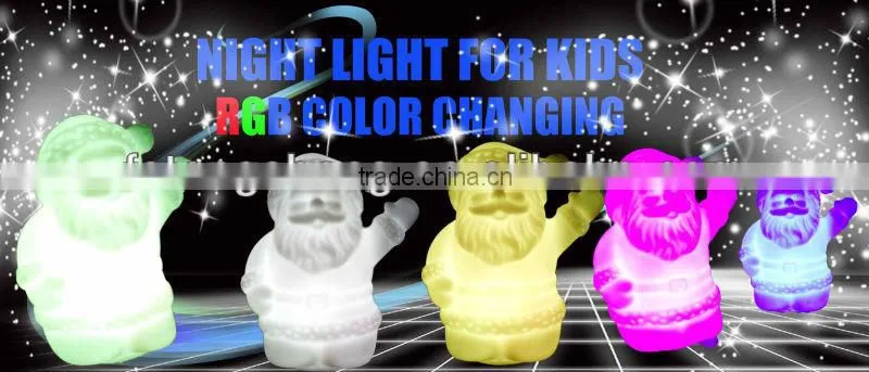 Different design pvc decorative multicolor changing led night light