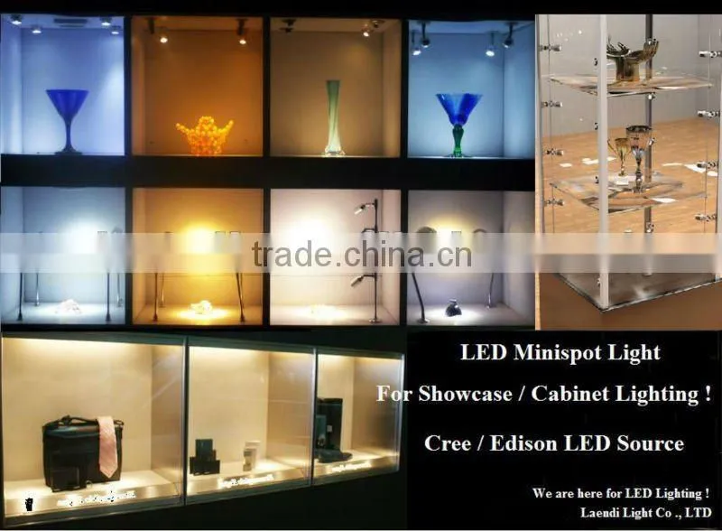 3w led under cabinet light black ,silver,white for option for jewelry stores