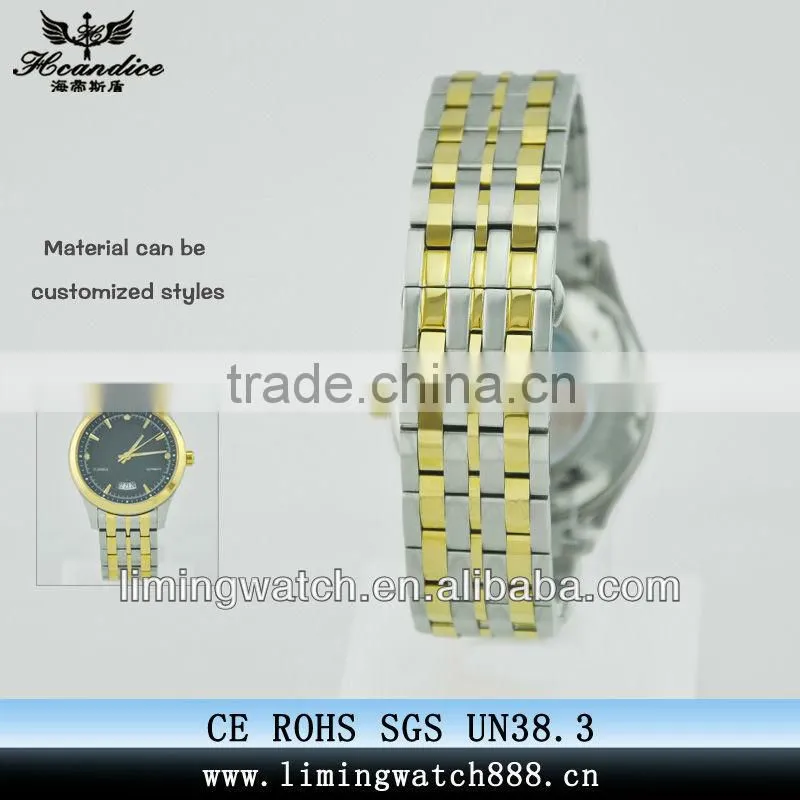 New Titanium Black Stainless Steel Automatic Skeleton Mechanical Men Watch jewel set