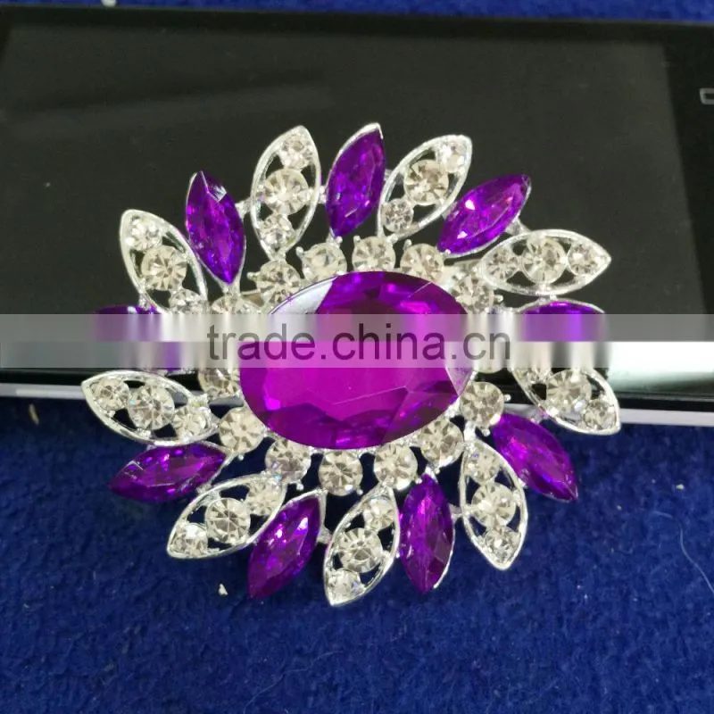 Wedding Bouquet Rhinestone flower brooch pins,glasses wholesale colorful rhinestone brooch pin for dresses