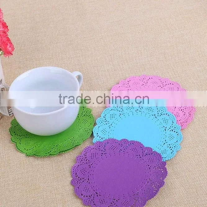 Laser cut cup cake wrapper paper doilies 4.5" round paper doily