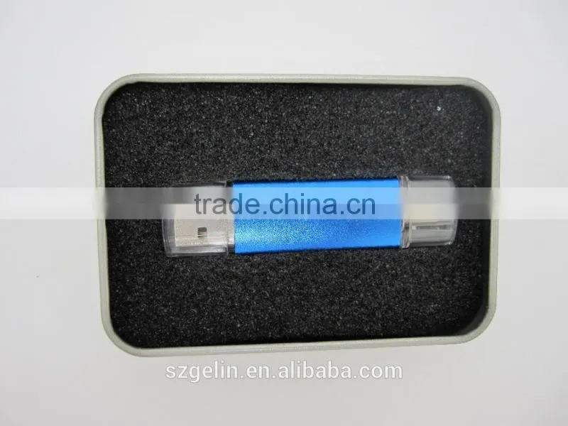 Promotional gift aluminum material usb adapter flash drive usb