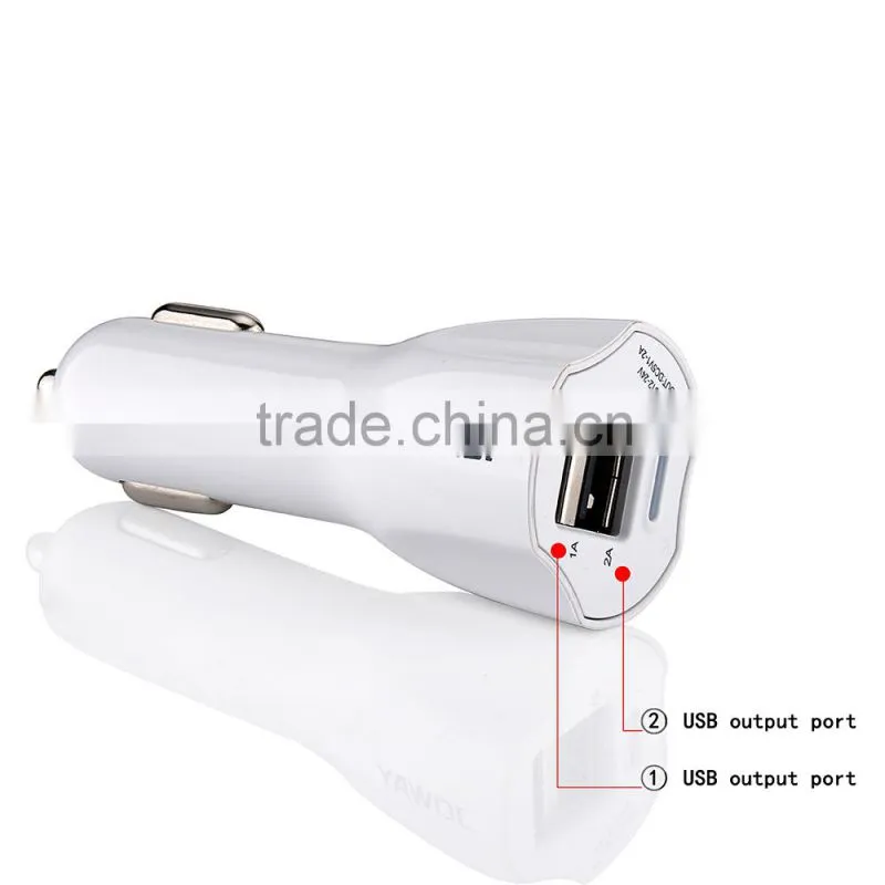fast charging dual port mini usb car charger with RoHs CE FCC