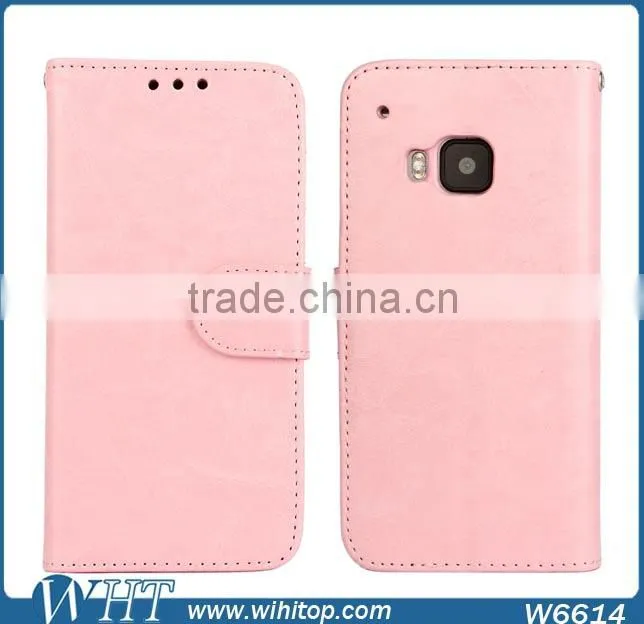 New Phone Case 2015 Hot Sale for HTC One M9 Wallet Case PU Leather Flip Cover