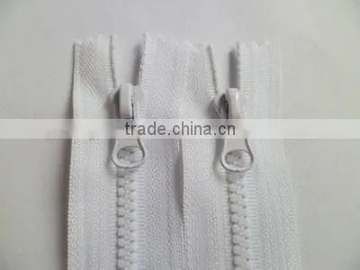 3# plastic resin zipper close end zipper with painted auto-lock thumb slider zipper coate zipper