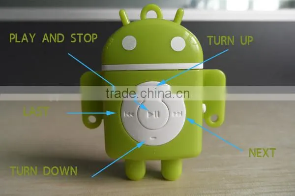 Colorful and cute Android robot mini sd mp3