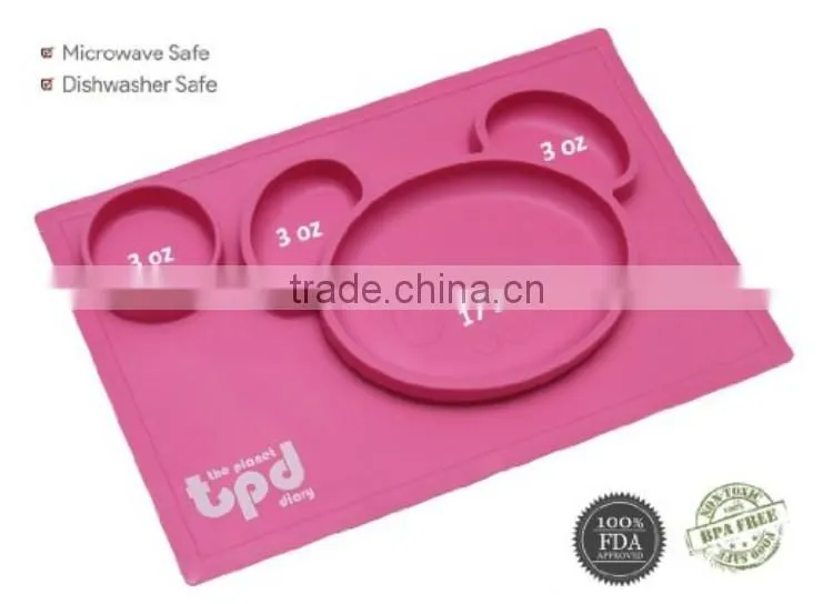 BPA Free Wholesale Non-slip Silicone Baby Hot Food Table Mat