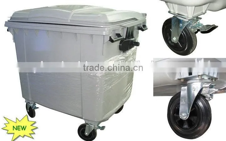 industrial large hdpe 1100l wheelie bin with wheels