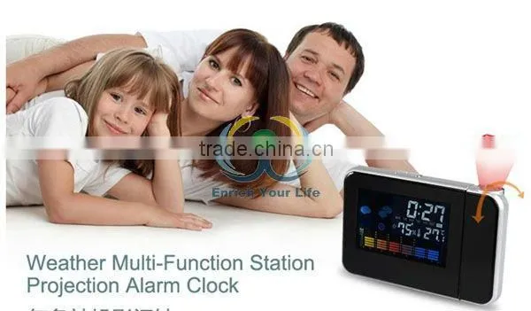 Weather temperature Station LCD Projection Alarm Clock