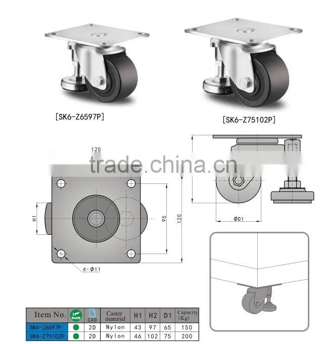 2016 New Design Caster Wheel SK6-Z6597P Made in China