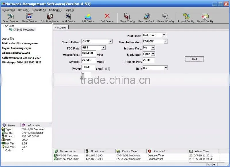 8PSK/16ASK Modulator/Wireless DVB-S2 Modulator