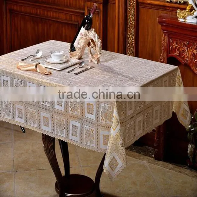 Dongguan trade assurance supplier 137cm PVC vinyl lace table covers