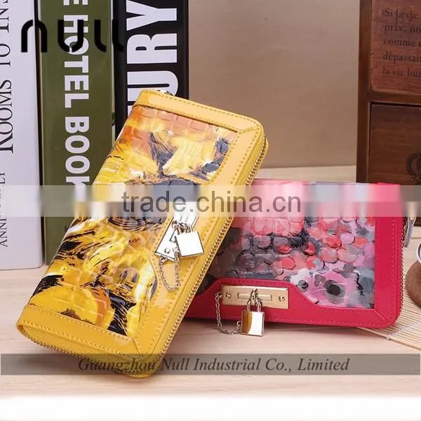 Ladies popular design real good leather printed wallet