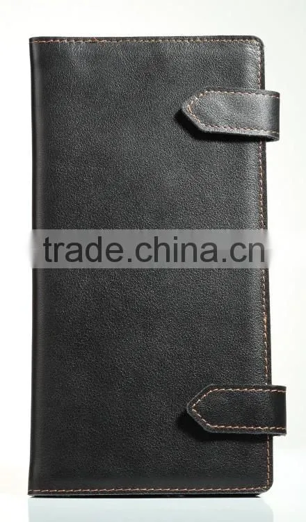 direct factory sale leather cheque holder/leather passport holder/leather cheque holder with custom logo