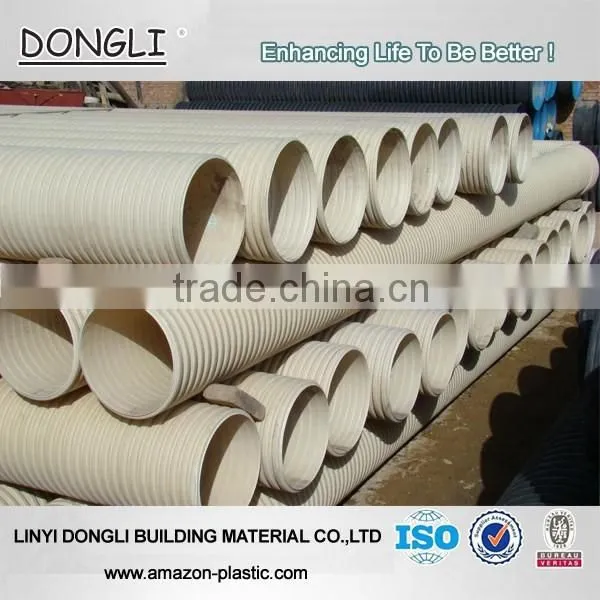 Plastic pvc-u corrugated pipe non pressure drainage pipe 200mm 300mm
