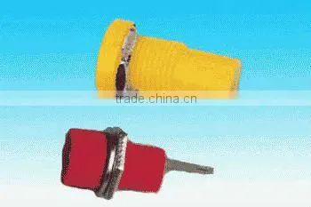 4mm female banana jack connector with red plastic part