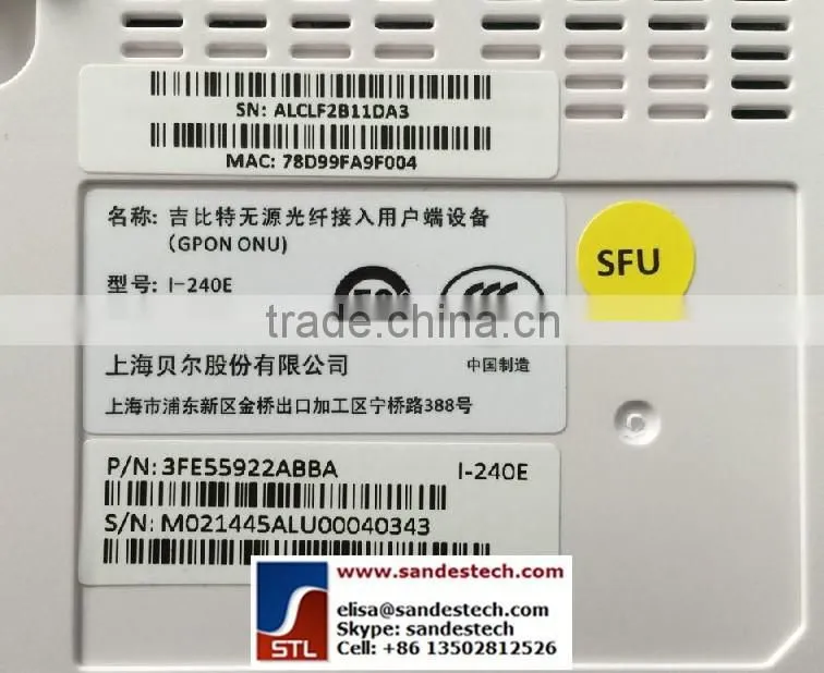 Alcatel Lucent Bell I-240E ONU FTTH ONT GPON ONU 4GE/FE+2 POTS Alcatel I-240E I-120E-Q I-040E