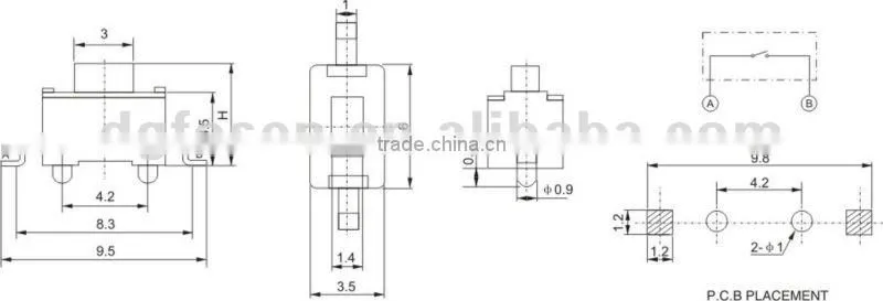 2 pin tact switch TS-1703