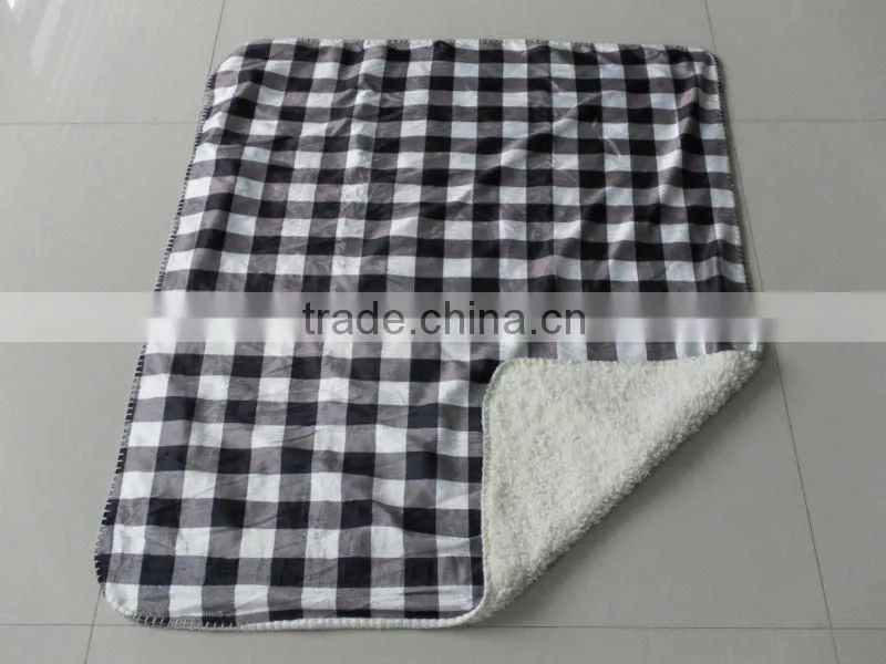 100% polyester printed short fur sherpa throw