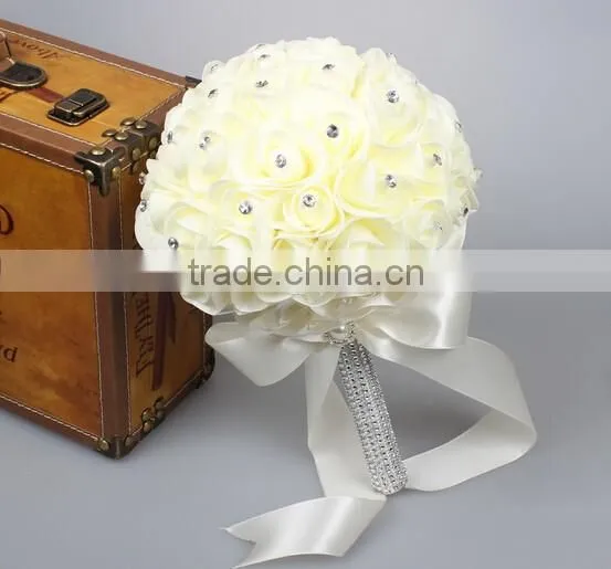 Wedding Bouquet Bridal Bridesmaid Aartificial Flower Roses Posy Handmade Decor
