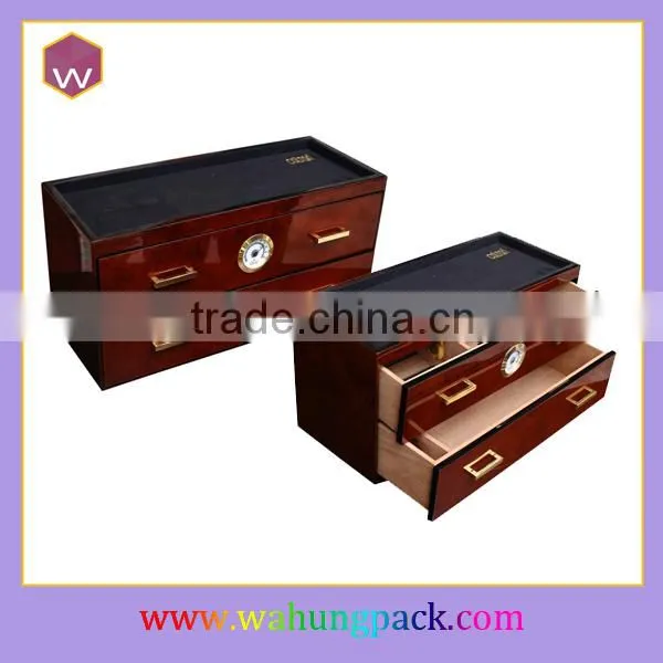 Stylish High Quality Wooden Case Cigar Packaging Box With Drawers Collection