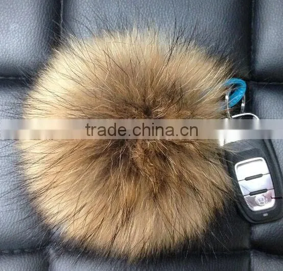 natural fur pompoms / fur bobbles / wholesale raccoon fur pom poms