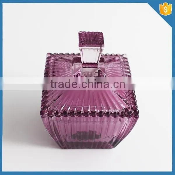 glass jar manufacturer elegant glass jar factory purple ribbed glass candle jar
