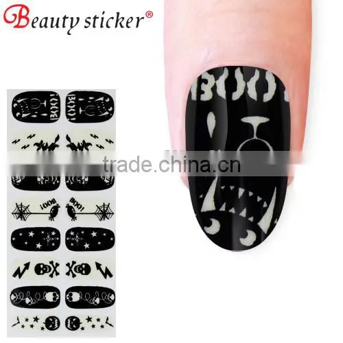 glow in the dark Halloween decoration metallic nail art wraps