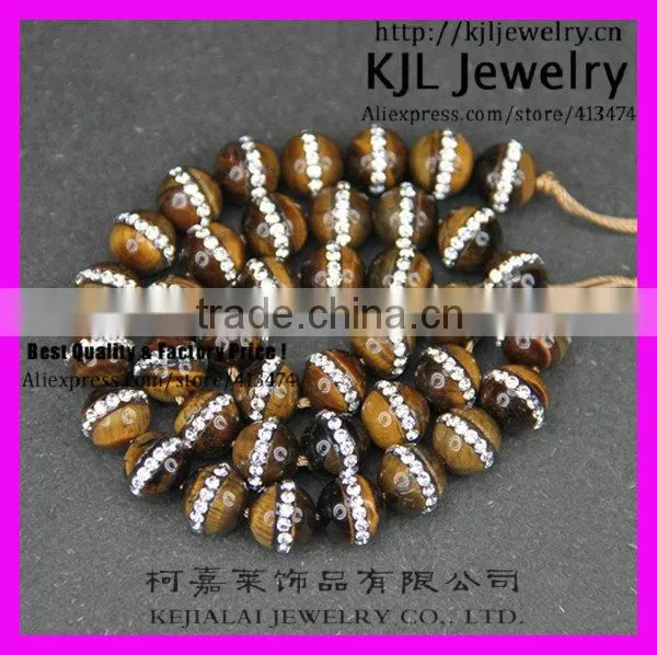 GZKJL-CT0244 Natural Semi gem Beads, Tiger eye rhinestone ball beads