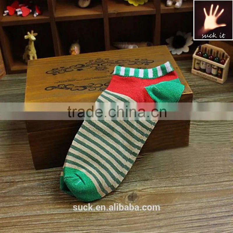 Mens Boy Multi-Color Breathable High Ankle Warm Striped Stitched Dress Socks