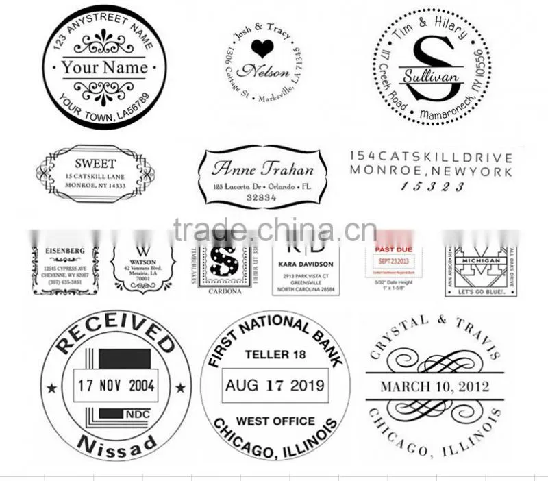 Free Sample Oval automatic date self inking stamp O3045