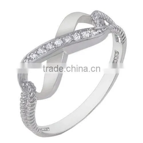 Wholesale 925 Sterlig Silver Infinity Ring Silver Infinity Symbol 8 Ring High Polished