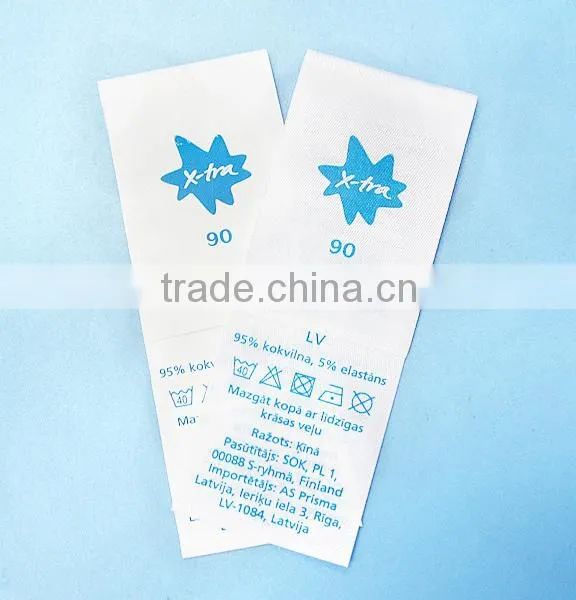 High Quality Soft Feeling Dull Satin Printed Baby Garment Main Label