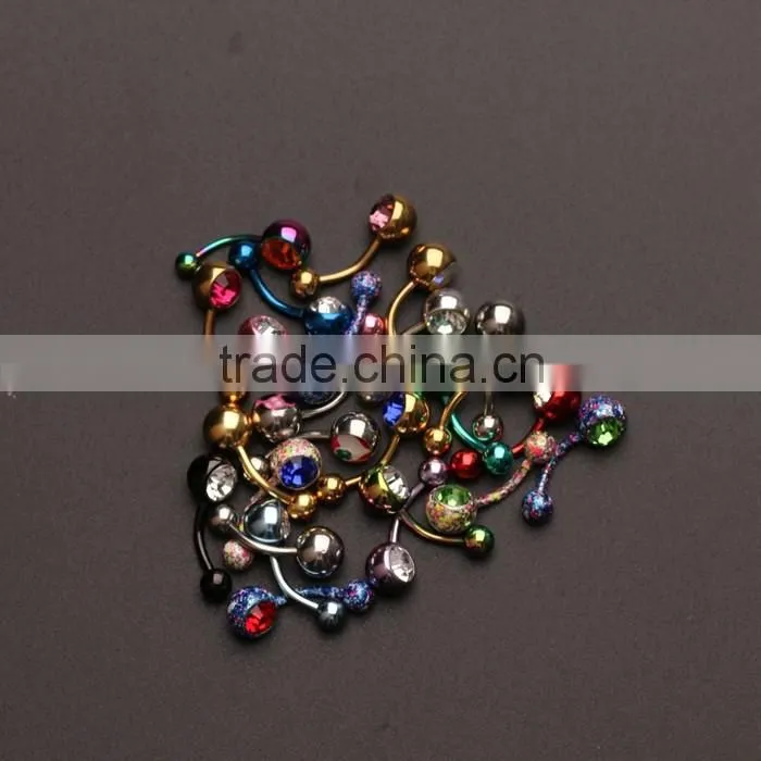 Anime Belly Button14 Gague Surgical Steel Banana Barbell Body Jewelry Magnetic Navel Rings